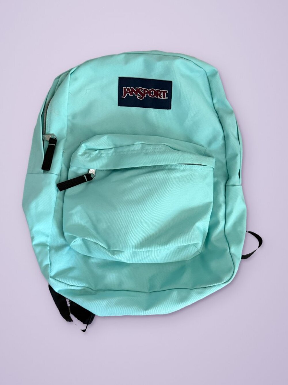 JanSport SuperBreak Backpack Aqua Mint Classic School Bag Black Straps